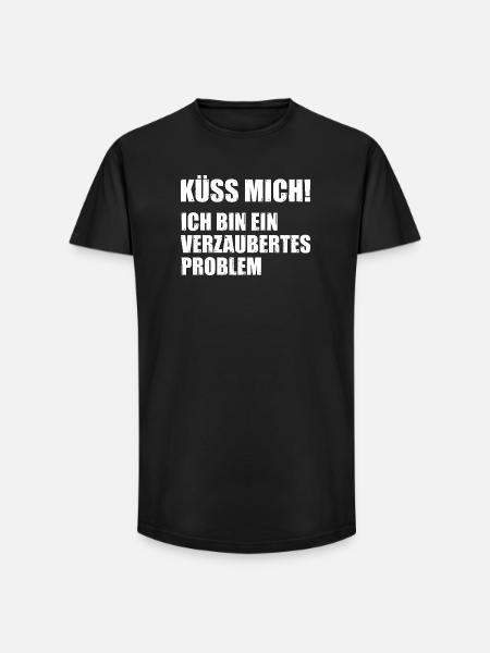 Kiss me, I'm an enchanted problem - Long Fit Men's T-Shirt - black