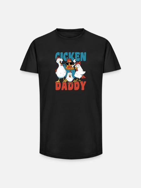Chicken daddy funny chickens farmer - Long Fit Men's T-Shirt - black
