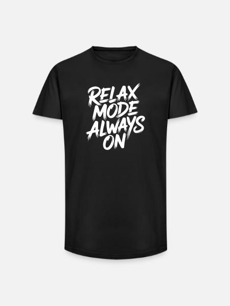 Relaxation mode always on - Long Fit Men's T-Shirt - black