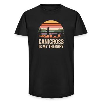 Canicross - Long Fit Männer T-Shirt - Schwarz - Vorne - AI Model Male 185 light (185cm)