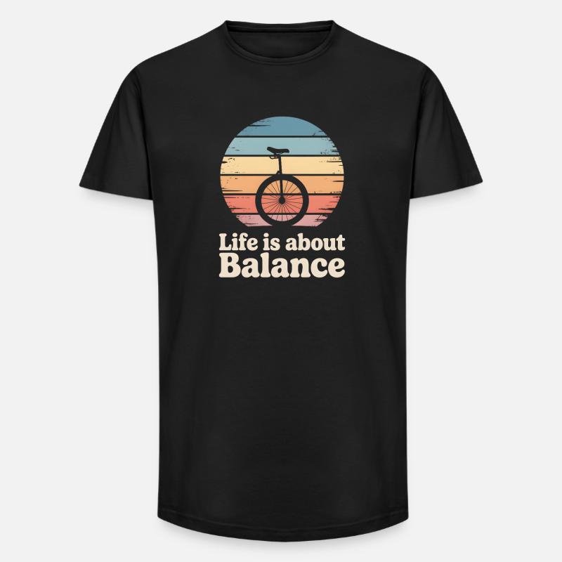 Einrad - Long Fit Männer T-Shirt - Schwarz