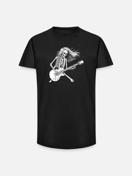 Rock Star Skeleton Guitar Playe - T-shirt coupe longue homme - noir