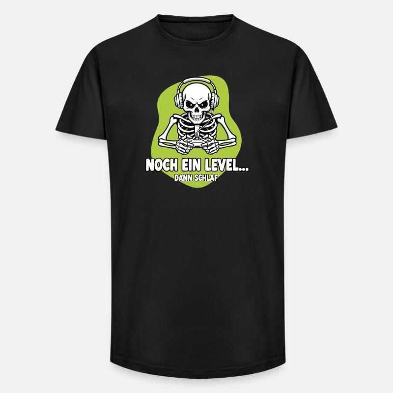 Gamer Skelett Noch Ein Level - Long Fit Männer T-Shirt - Schwarz