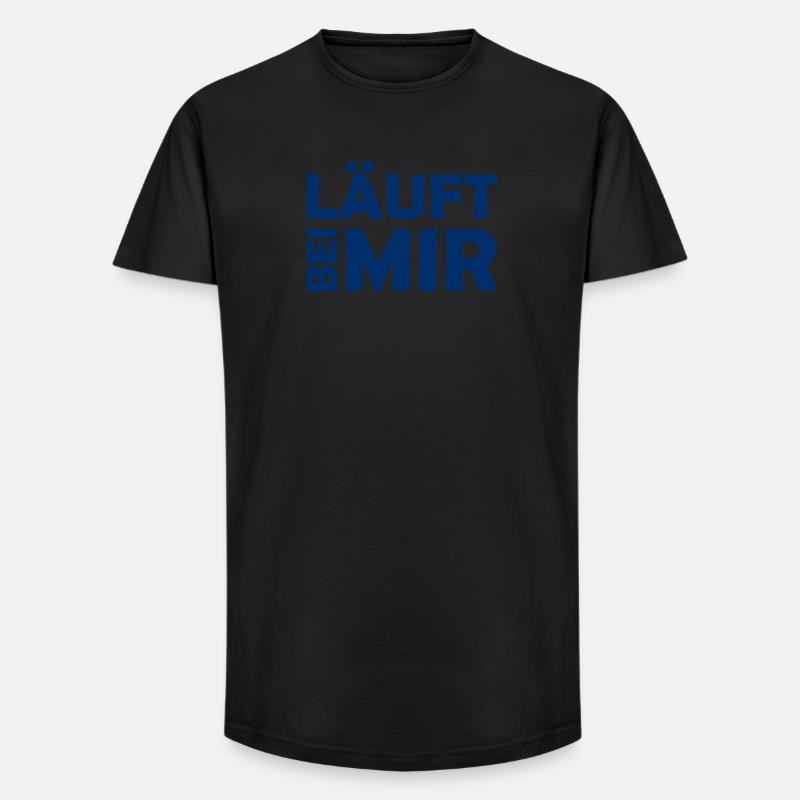 Läuft bei mir - Cooler Spruch - Laufen - Long Fit Männer T-Shirt - Schwarz