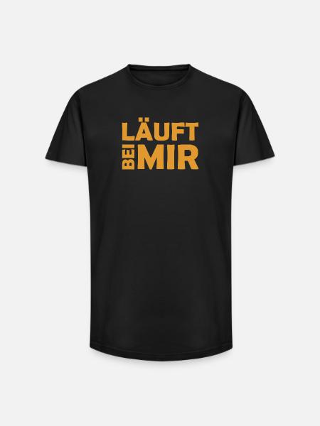 Runs with me - Cool saying - Running - Long Fit Men's T-Shirt - black