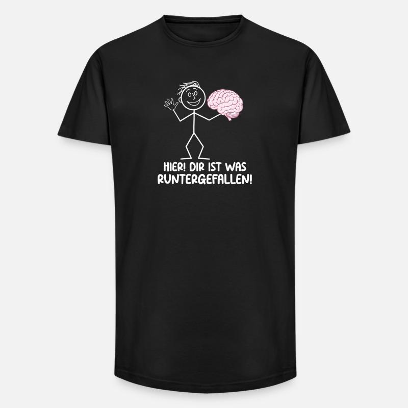Hier Dir Ist Was Runtergefallen Sarkastischer - Long Fit Männer T-Shirt - Schwarz