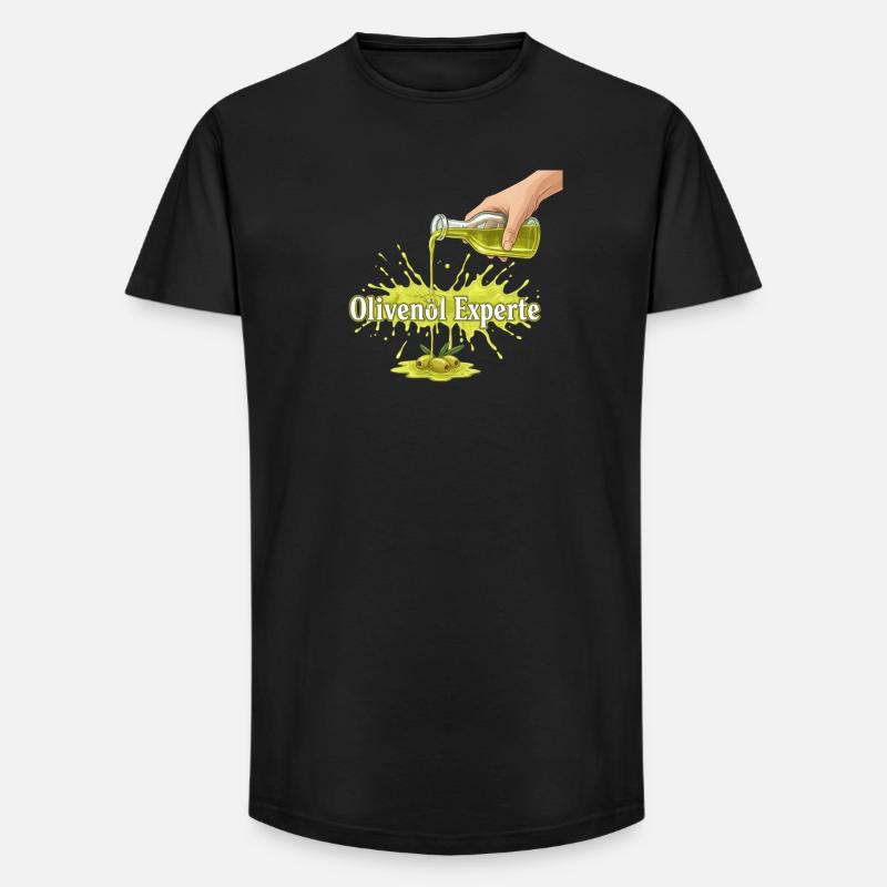 Olivenöl Experte - Long Fit Männer T-Shirt - Schwarz