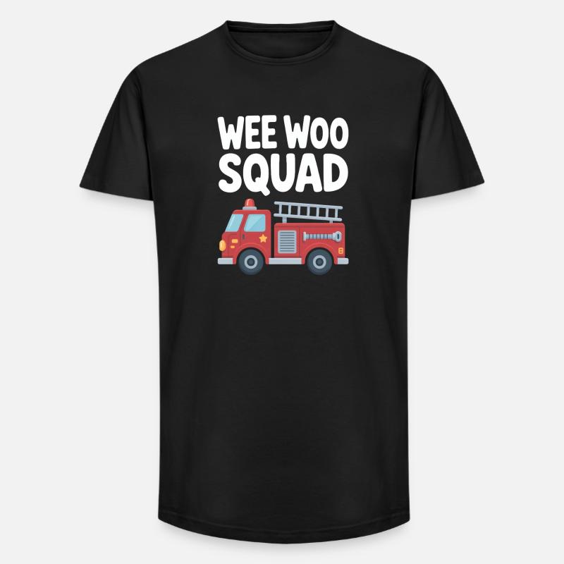 Wee Woo Squad Feuerwehr Auto Spass - Long Fit Männer T-Shirt - Schwarz