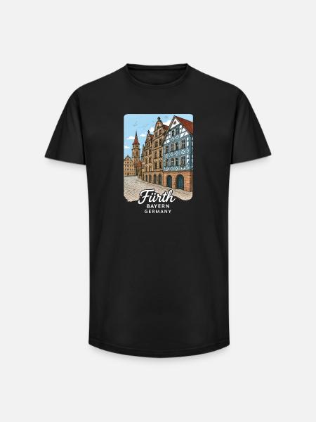 Fürth - Long Fit Männer T-Shirt - Schwarz