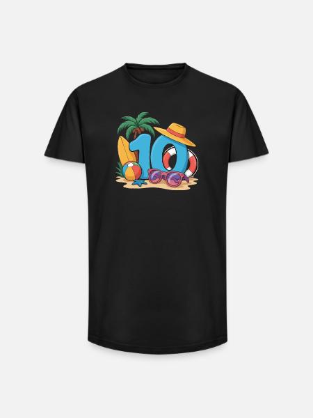 10th Birthday Vacation 10 Years - Long Fit Men's T-Shirt - black