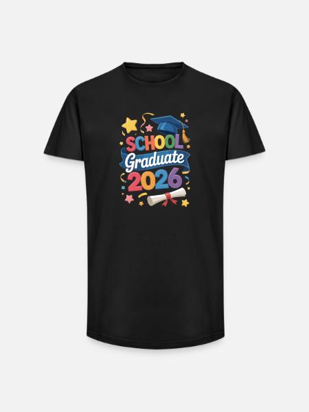 Schulabsolvent 2026 Zitat - Long Fit Männer T-Shirt - Schwarz