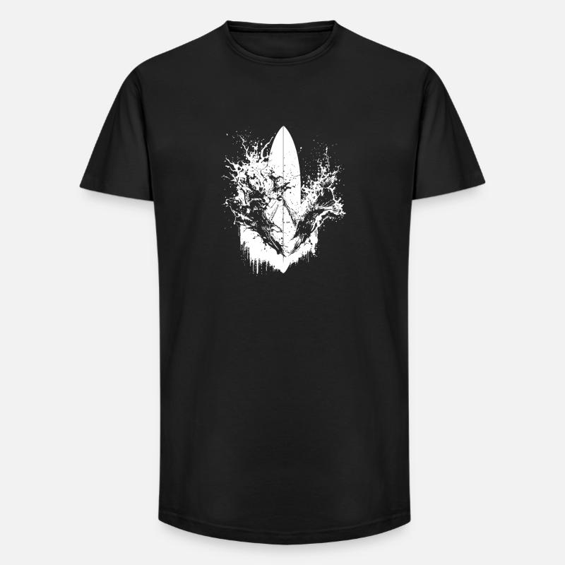 Surf dynamique Illustration Surf Surf - T-shirt coupe longue homme - noir