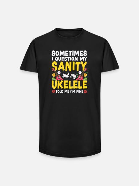 Hawaiian Ukulele Uke Sometimes I - Long Fit Men's T-Shirt - black