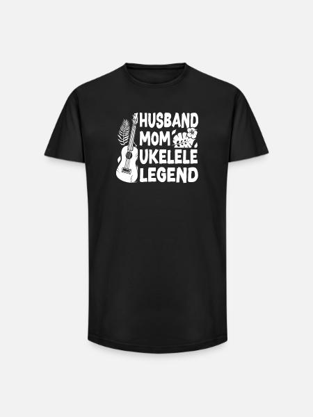 Épouse ukélé hawaïen Maman - T-shirt coupe longue homme - noir
