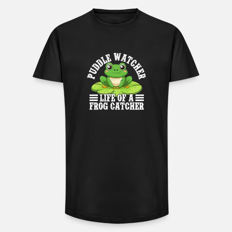 Frog Catcher Puddle Watcher Frog - Long Fit Männer T-Shirt - Schwarz