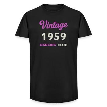 Vintage 1959 – Dancing Club Retro Année de naissance - T-shirt coupe longue homme - noir - Devant - AI Model Male 185 light (185cm)