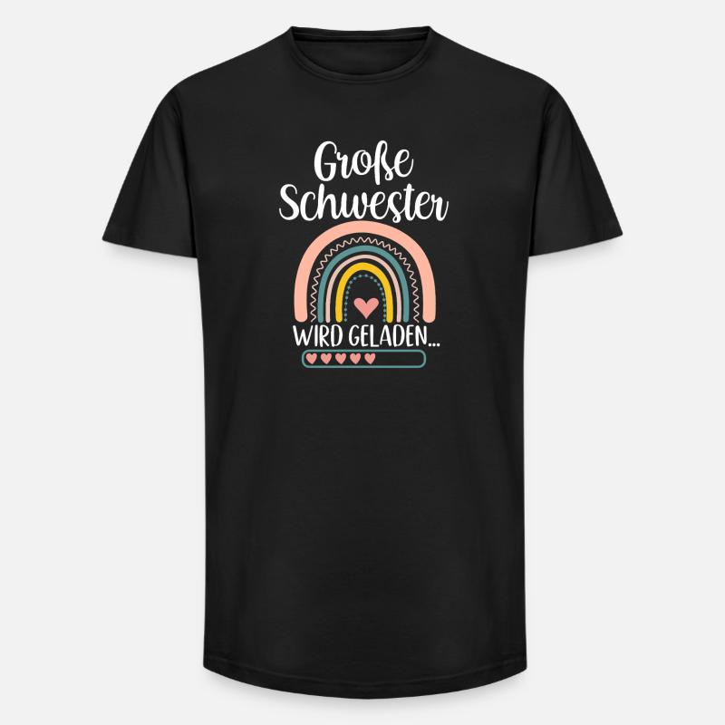 Große Schwester Wird Geladen Rainbow - Long Fit Männer T-Shirt - Schwarz