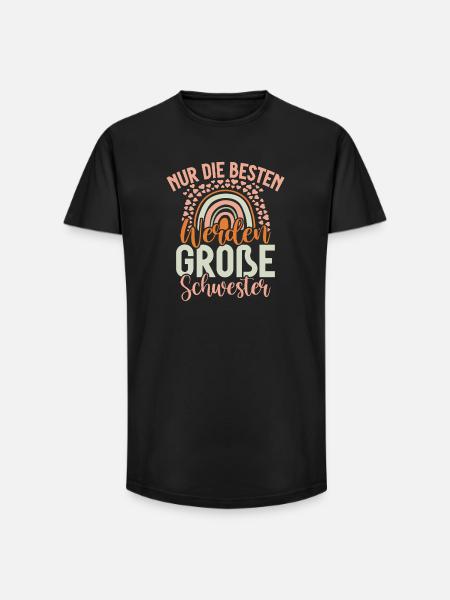 Seules les meilleures deviennent grandes sœurs - T-shirt coupe longue homme - noir
