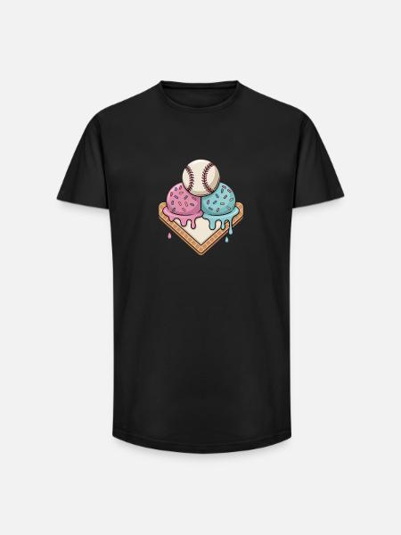 Baseball Eiscreme Streusel Auf Home Plate - Long Fit Men's T-Shirt - black