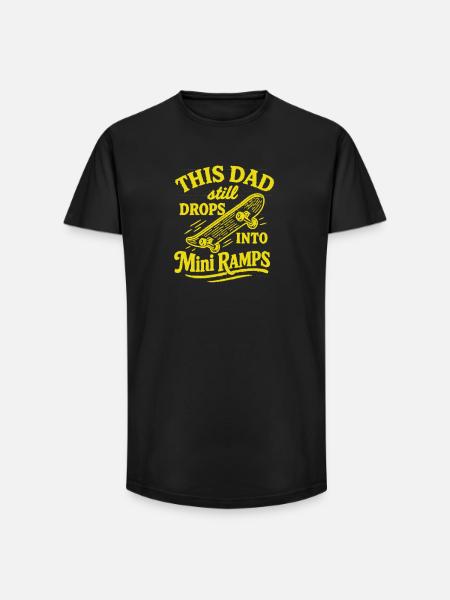 Skateboard Skateboarding Papa Dad - Long Fit Männer T-Shirt - Schwarz