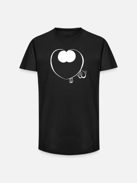 Filou kro mooing - Long Fit Men's T-Shirt - black
