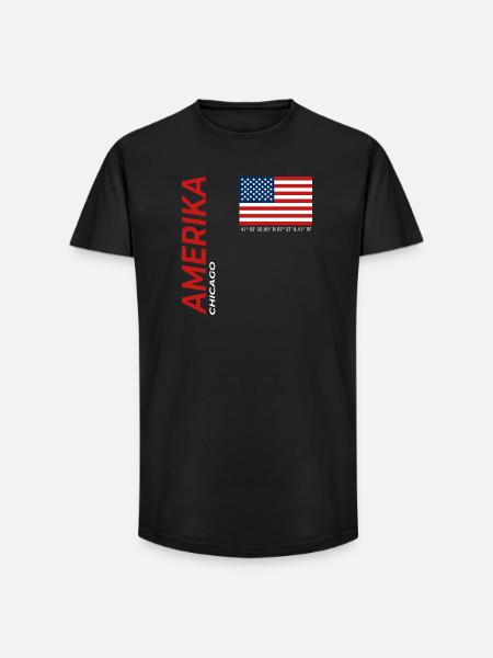 Chicago - T-shirt coupe longue homme - noir
