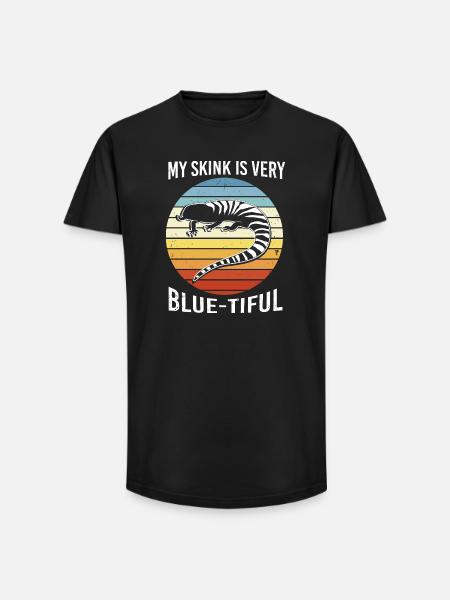 Lizard Blue Tongue - Long Fit Men's T-Shirt - black