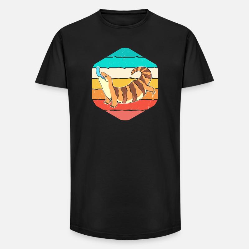 Eidechse - Long Fit Männer T-Shirt - Schwarz