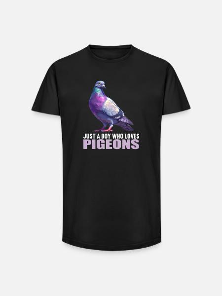 Tauben Taube - Long Fit Männer T-Shirt - Schwarz