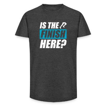 La fin est-elle là ? Coureur de course drôle - T-shirt coupe longue homme - charbon - Devant - AI Model Male 185 light (185cm)