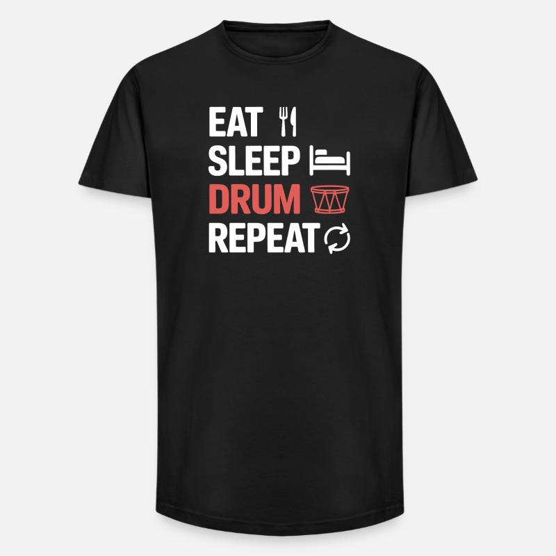 Eat Sleep Drum Repeat - Long Fit Men's T-Shirt - black
