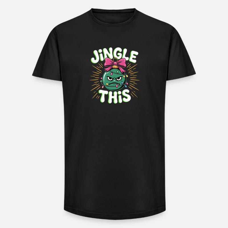 Jingle This Lustige Weihnachtskugel - Long Fit Männer T-Shirt - Schwarz