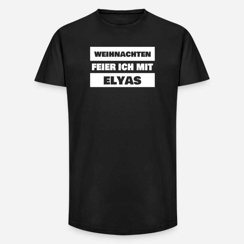 Elyas - Long Fit Männer T-Shirt - Schwarz