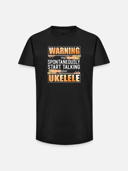 Hawaiian Ukulele Uke Warning May - Long Fit Men's T-Shirt - black