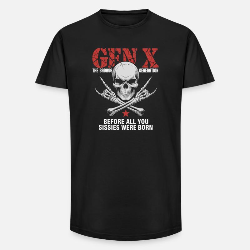 Gen X: Die Badass-Generation Crossbones - Long Fit Männer T-Shirt - Schwarz