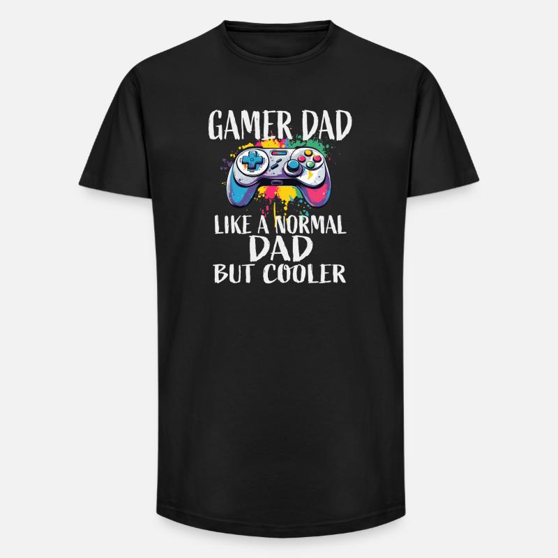 Gamer Dad Controller - Long Fit Männer T-Shirt - Schwarz
