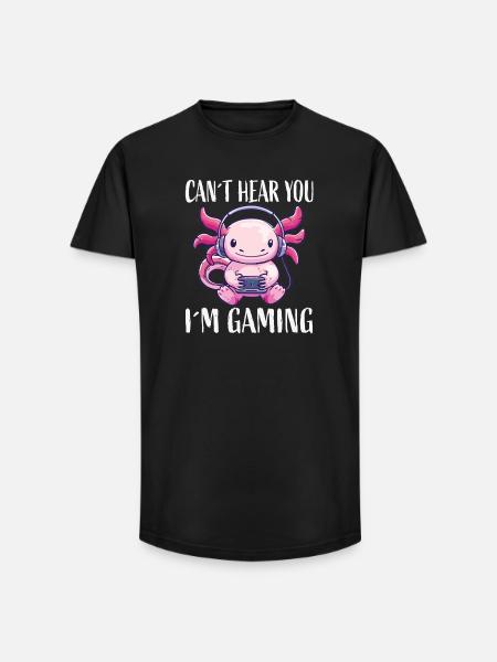 Gaming Kawaii Kopfhörer Monster - Long Fit Männer T-Shirt - Schwarz