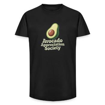 Société d’Appréciation de l’Avocat - T-shirt coupe longue homme - noir - Devant - AI Model Male 185 light (185cm)