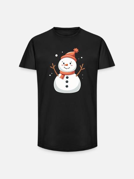 Snowman Cozy Winter Whimsy - Long Fit Men's T-Shirt - black