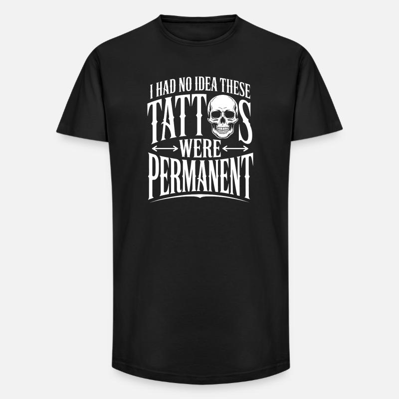 Tattoo-Permanenz-Schädel-T-Shirt - Long Fit Männer T-Shirt - Schwarz
