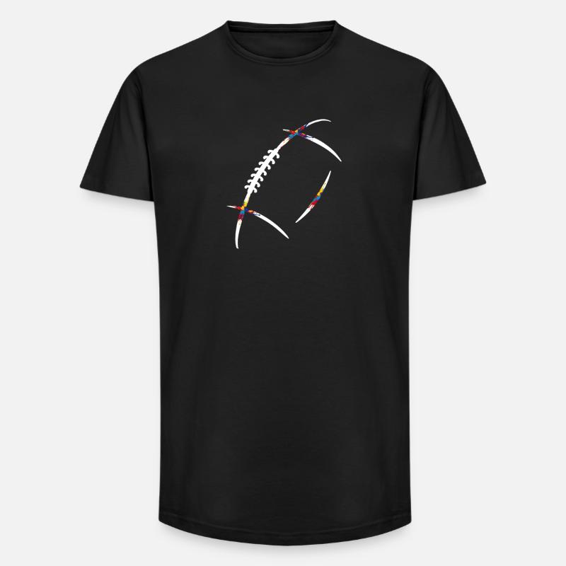 Rugbyball Farbenexplosion - Long Fit Männer T-Shirt - Schwarz