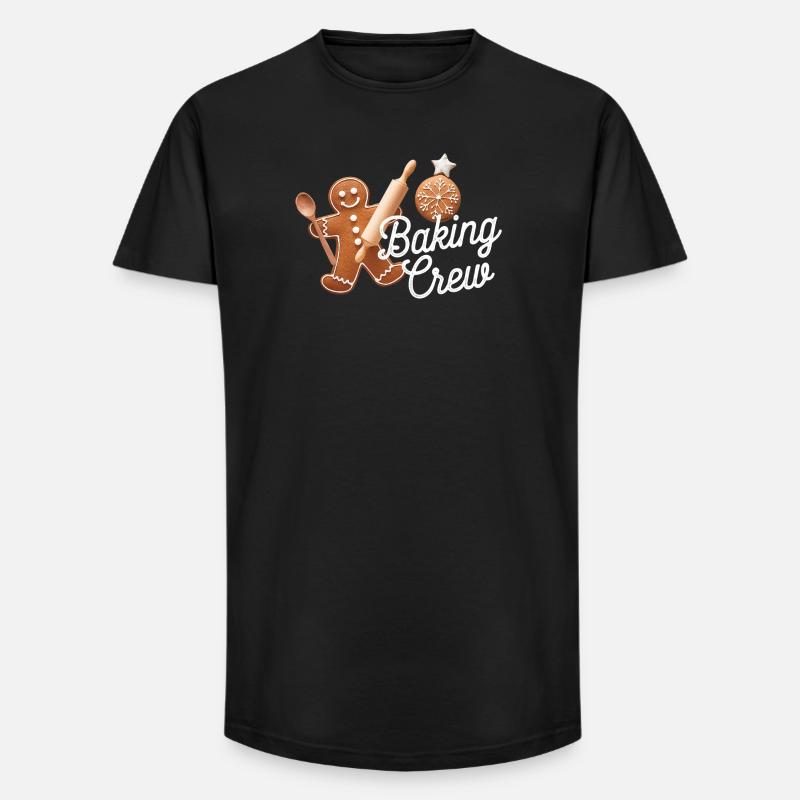 Baking Crew Lebkuchenmann Weihnachten backen - Long Fit Männer T-Shirt - Schwarz