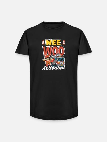 Wee Woo Squad Fire Tiny Feuerwehrmann - Long Fit Männer T-Shirt - Schwarz