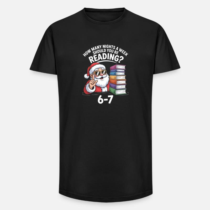 Lecture de Noël 6-7 nuits - T-shirt coupe longue homme - noir