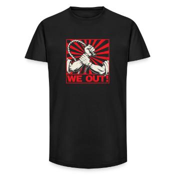 We Out – Racines africaines Fierté de la mélanine Histoire noire - T-shirt coupe longue homme - noir - Devant - AI Model Male 185 light (185cm)