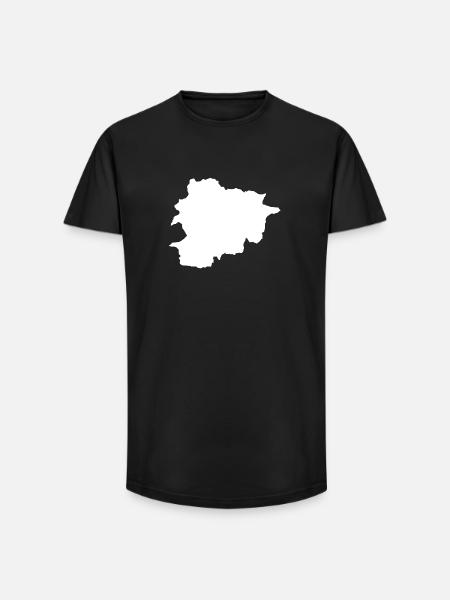 Andorra Contour Silhouette - Long Fit Men's T-Shirt - black