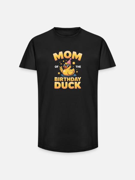 Maman du canard d’anniversaire - T-shirt coupe longue homme - noir