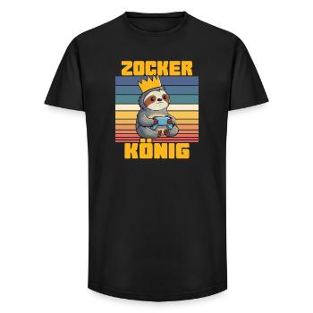 Gambler King - Long Fit Men's T-Shirt - black - Front - AI Model Male 185 light (185cm)