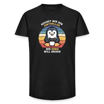 Gaming controller, the king wants to play! - Long Fit Men's T-Shirt - black - Front - AI Model Male 185 light (185cm)