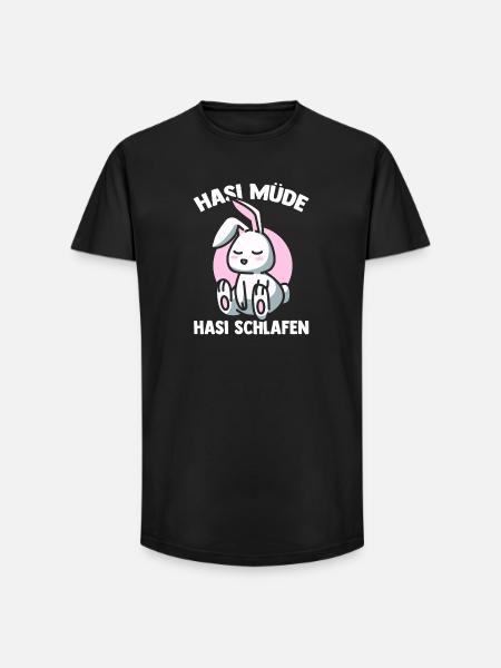 Shlafshirt Bunny Bunny Tired Bunny Sleeping - Long Fit Men's T-Shirt - black